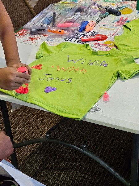 Faith-based shirt decorating activity